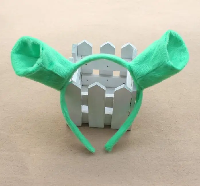 

Free shipping by EMS,halloween party dress up costume ,short plush Shrek ear headband,