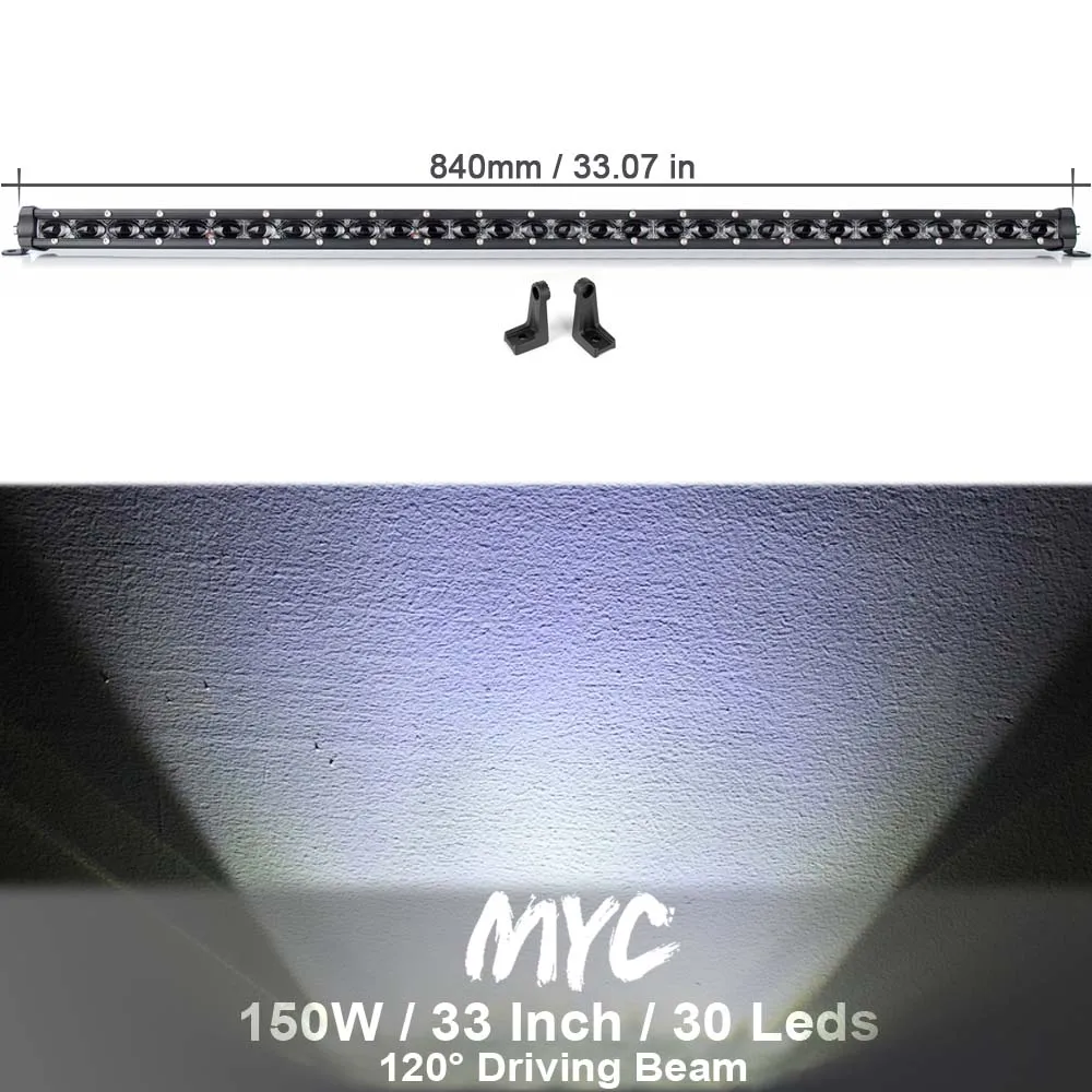32 Inch 150W X1 Супер тонкий 6D объектив водонепроницаемый светодиодный свет бар для внедорожника автомобильное освещение для трактора 4WD внедорожные 4x4 24V прямые рабочие огни - Цвет: 32 Inch 150W X1