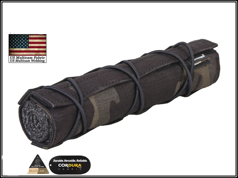 MCBK Тактический 22 см подавитель Mirage чехол EmersonGear Quick Release Airsoft аксессуар регулируемая крышка с ударным ремешком MC черный CB - Цвет: MCBK