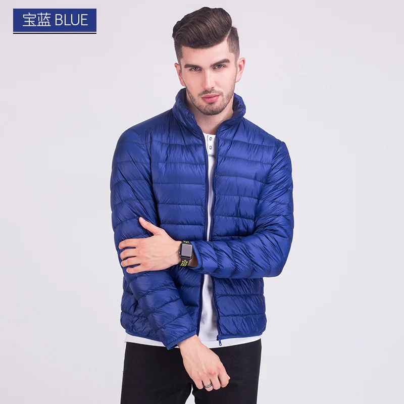 Blue NewBang бренд 6XL 7XL плюс зимняя куртка мужская ультра легкая пуховая куртка мужская Большая размер ветрозащитная легкая портативная теплая куртка - Цвет: Blue
