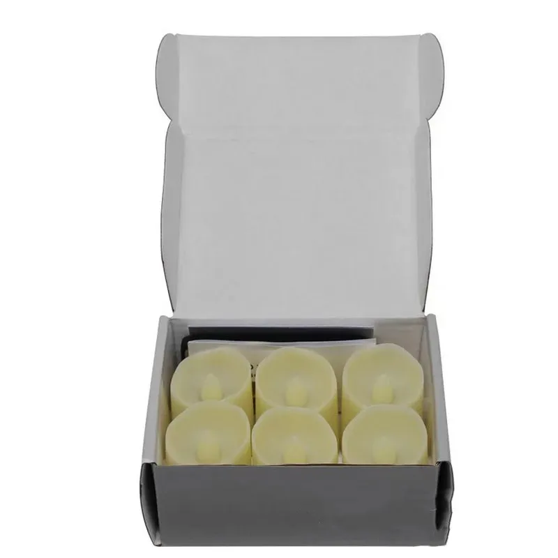 Набор из 6 волнистым краем Беспламенного светодиодный лампы в форме свечи