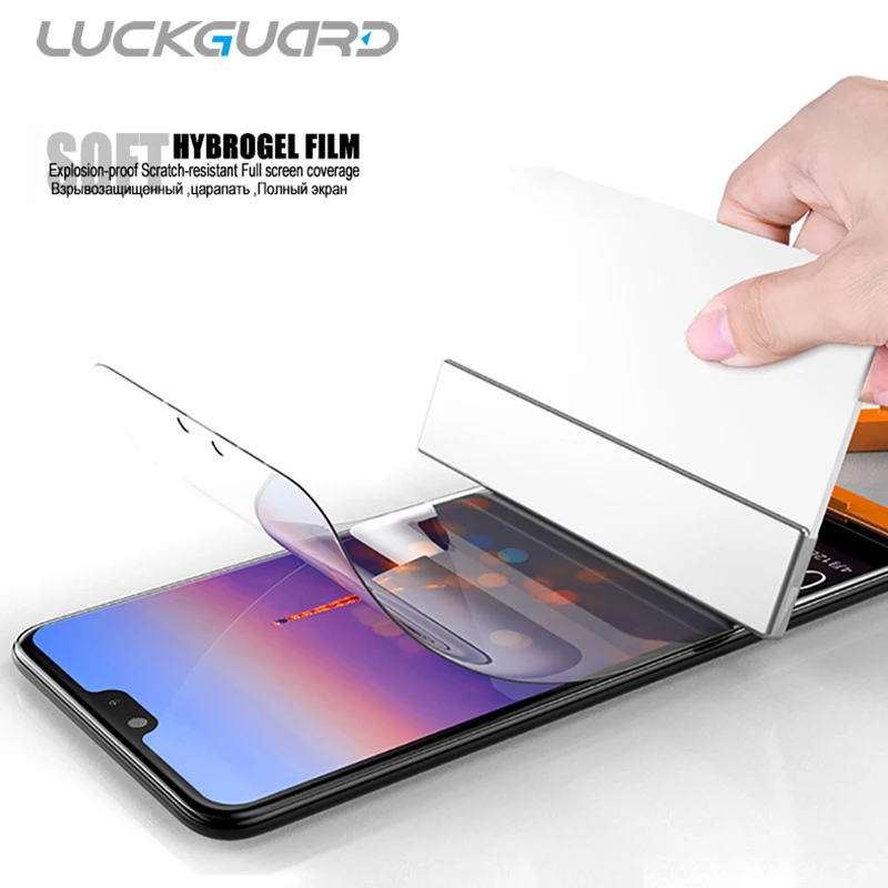 LuckGuard For Huawei P20 Pro Screen Protector Full Cover Protectvie Hydrogel Film P9 P10 Plus Lite ( not Glass ) | Мобильные
