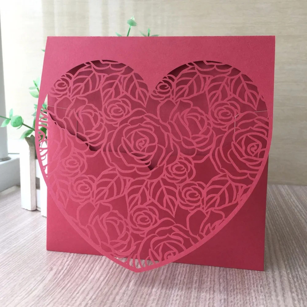 

50Pcs/Lot Vintage Flower Laser Cut Wedding Invitation Card Greeting Greeting Card Birthday Party Decorative Party Souvenirs