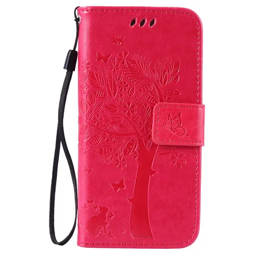Чехол для Apple Iphone 4 4s 5 5S 5c 5SE 6 6s 6 plus 6s Plus Touch 5/6 задняя крышка с принтом дерева и кошки - Цвет: Rose Red