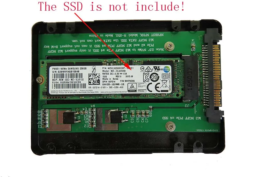 2 5 дюймовый PCIe NVMe на M.2 NGFF x4 SSD Замена U.2 SFF 8639 Samsung XS1715 XS1725 PM953 PM963 адаптер|pcie x4|ngff pciepcie