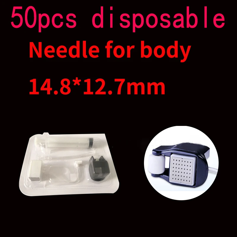 50pcs body needles Мезо пистолет Радиочастотное омоложение кожи Mesogun использование в домашних условиях увлажняющее средство для лечения шрамов от акне Meso пистолет устройство для ухода за кожей - Цвет: 50pcs body needles