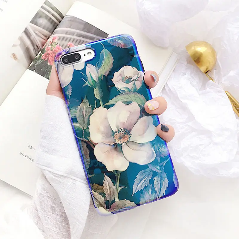 23 Blu-Ray Colorful Pattern Flower Phone Case For iPhone X 6 6S 7 8 Plus Fashion Glossy Planet Universe Series Back Cover - Color: 23
