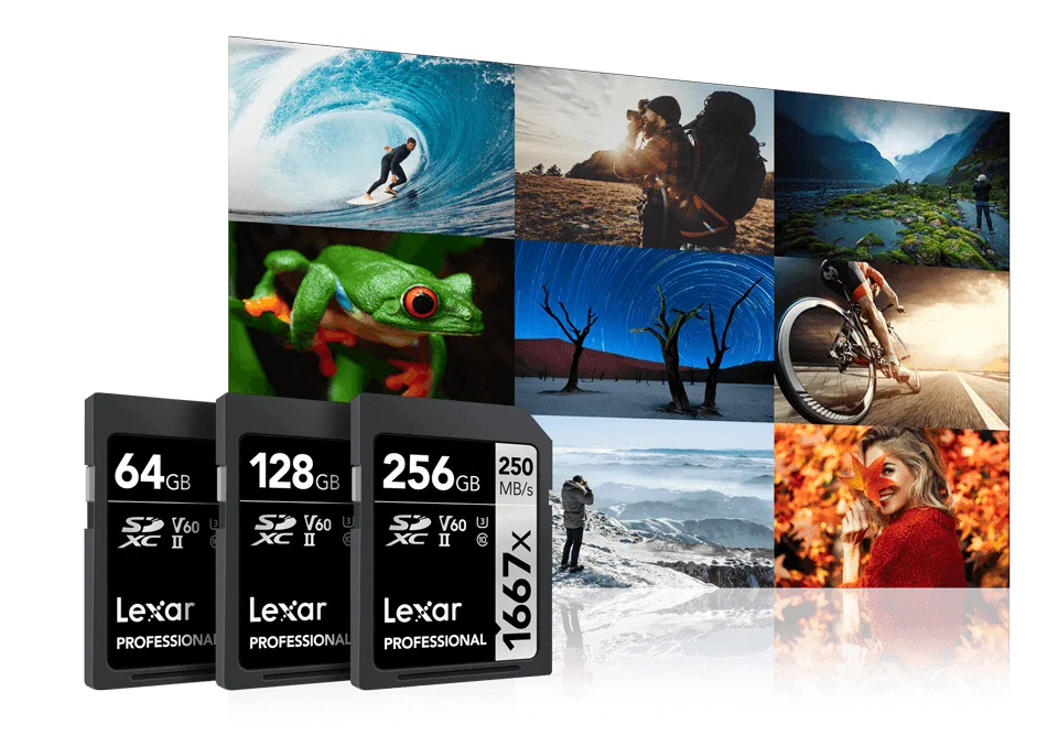 Lexar 250 МБ/с./с 1667x карта памяти SD de 64 Гб y 128 ГБ 256 ГБ SDXC UHS-II U3 Flash tarjeta de memoria para 3D 4 K carmara Digi