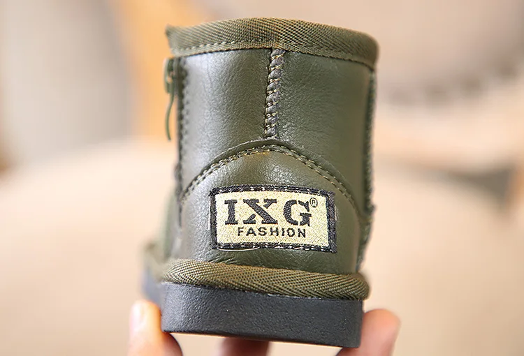 IXG/детские зимние ботинки водонепроницаемые ботильоны с металлическим
