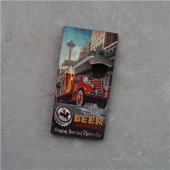 truck Деревянная настенная открывалка для бутылок, открывалка для пивных бутылок в стиле ретро, настенная подвесная креативная открывалка для пивных бутылок, бар, ресторан, домашний декор, открытая - Цвет: truck