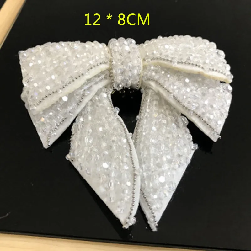 Белый черный серый галстук-бабочка патч для одежды пришивания горный хрусталь