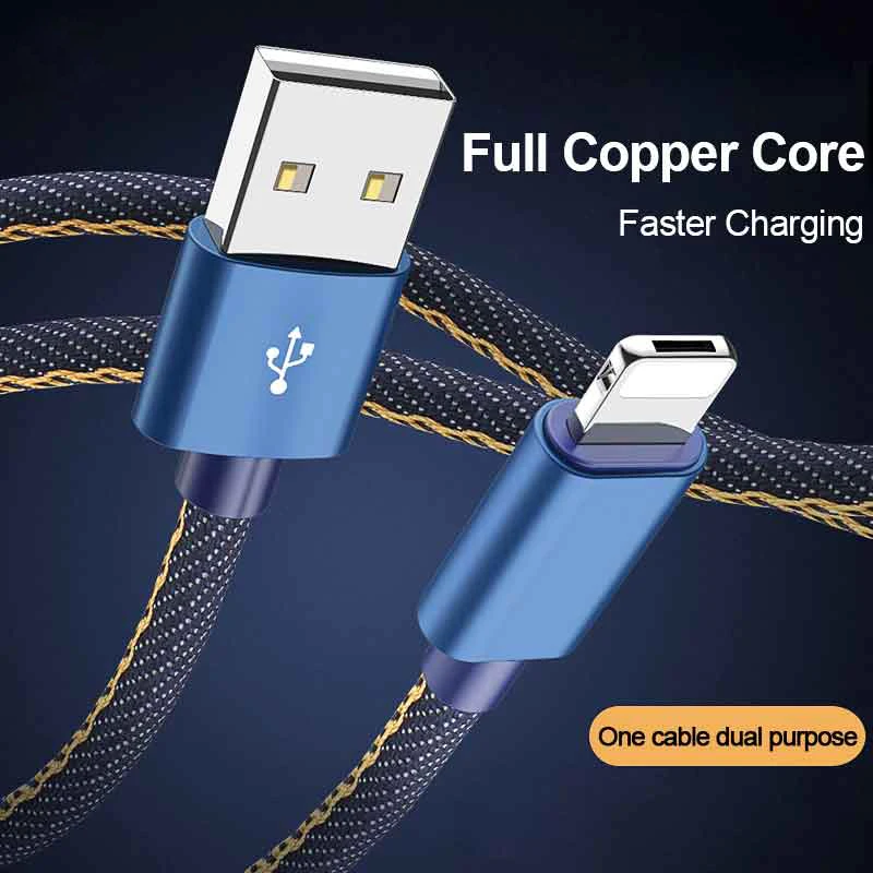 Адаптер для быстрой зарядки 2 в 1 ковбойский плетеный кабель Micro USB Samsung Xiaomi Huawei
