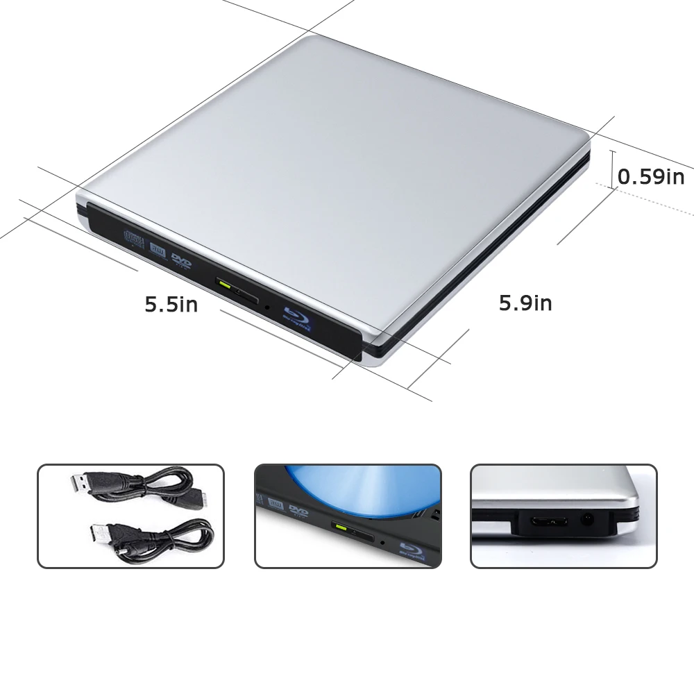 Blu Ray USB 3 0 внешний DVD CD Привод горелка CD/DVD RW Писатель плеер для ноутбука ноутбук ПК