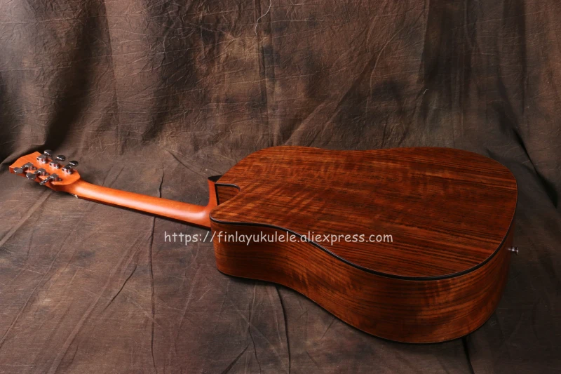 41 &quotCutaway электрическая акустическая гитара Spruce Top/Wanut Body guitarra с жестким корпусом