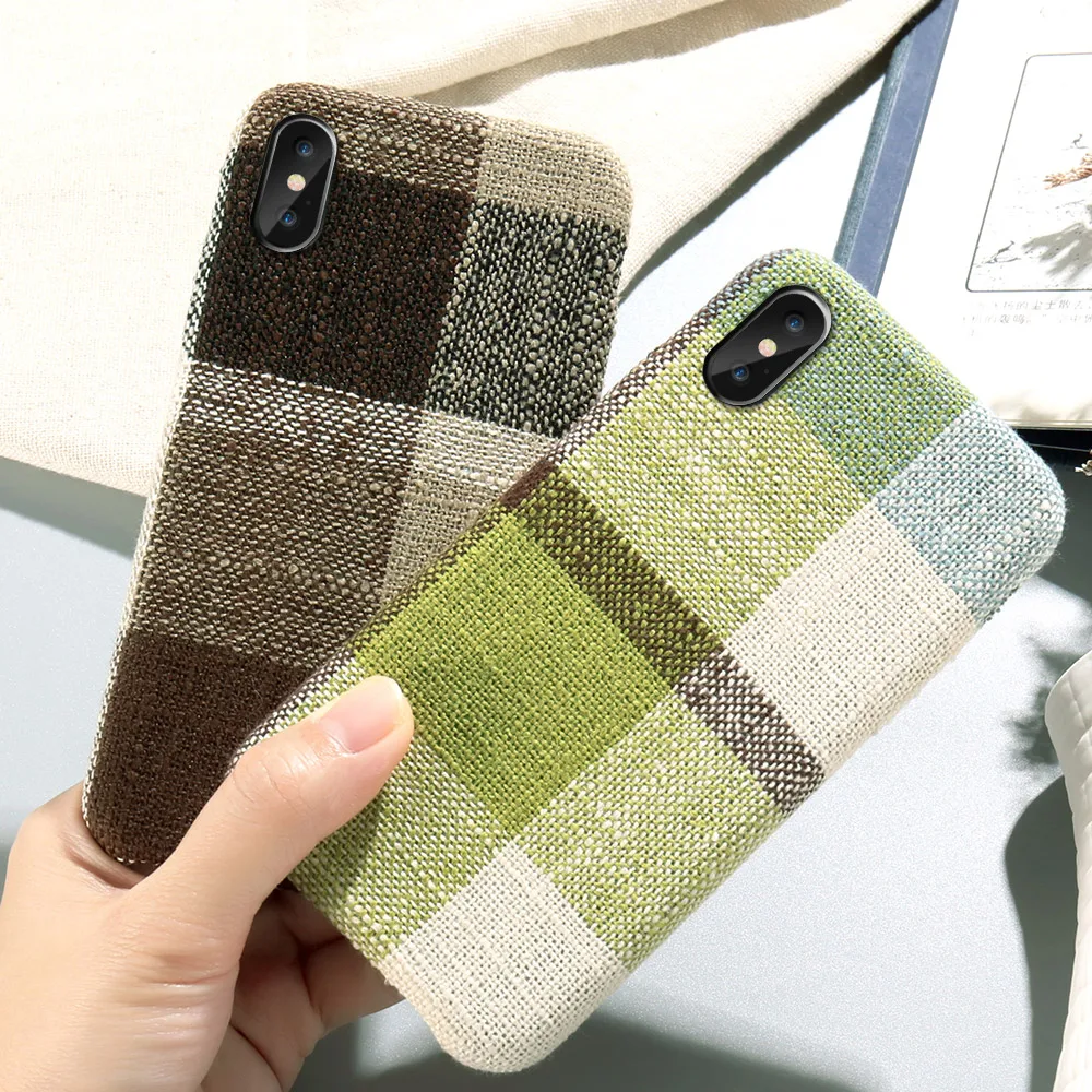 KISSCASE шотландский тканевый чехол для iphone X XR XS Max 7 8 Plus клетчатый телефона 6 6s Чехол |