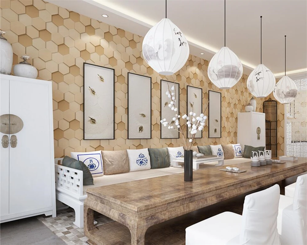 

Beibehang Modern football texture yellow white Family interior background 3D wallpaper hotel cafe designed 3D wallpaper roll