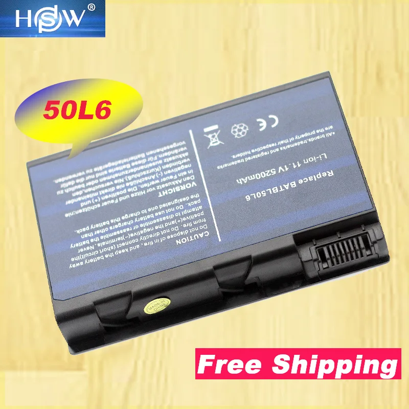 Аккумулятор HSW 50L6 для ноутбука Acer Aspire 3100 5100 9110 BATBL50L6 BATCL50L6 бесплатная