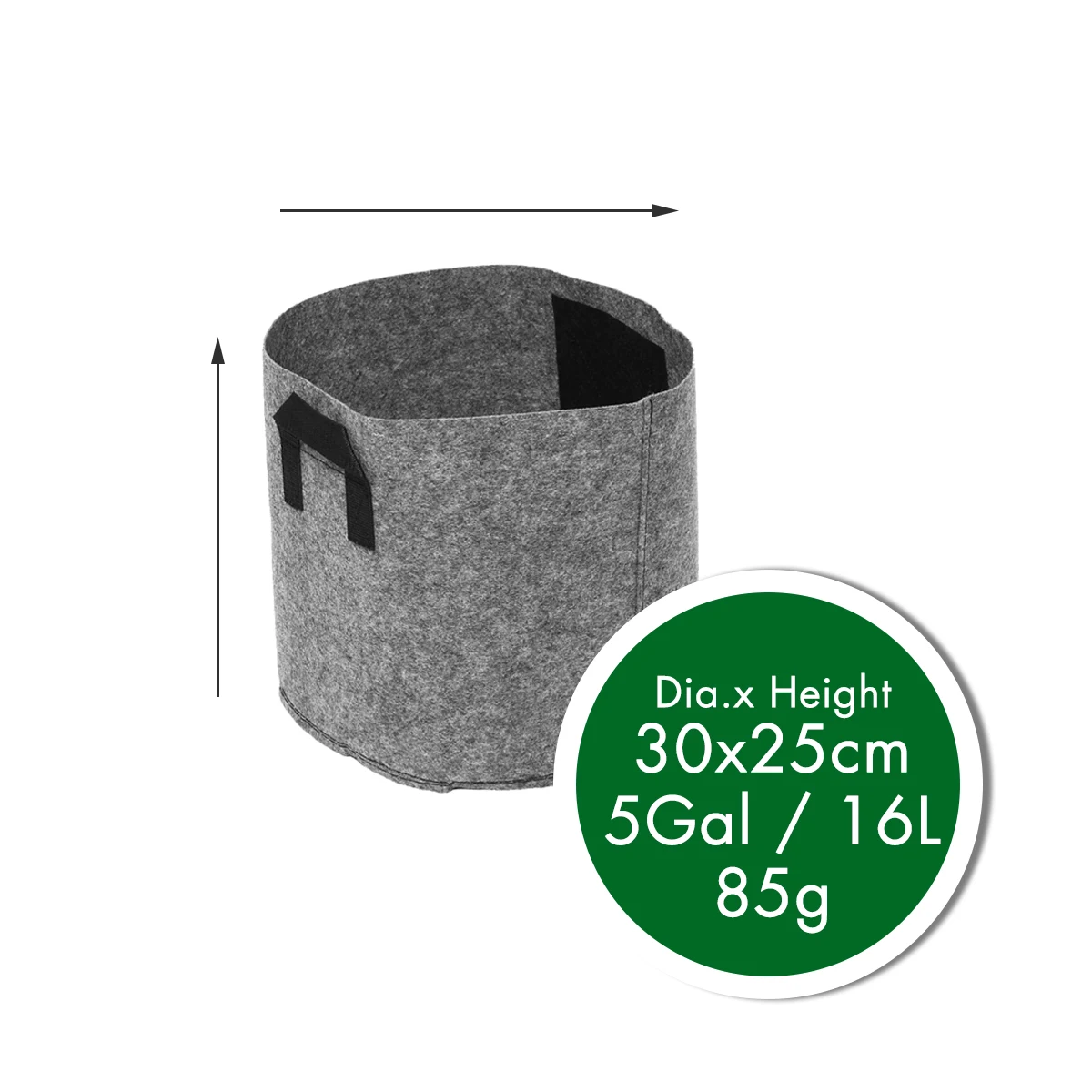 5gallon 30x25 Нетканый Войлок 1-30 галлонов ткань для выращивания сумки дышащие горшки для цветов корень мешок контейнер завод умные горшки с ручками сад Су - Цвет: 5gallon 30x25