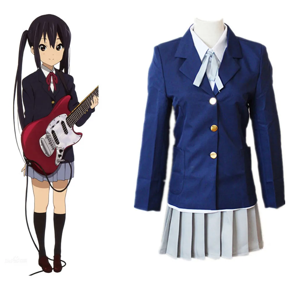 Anime K-ON! Cosplay Hirasawa Yui Girl School Uniforms Halloween party Costumes (Blazer + Shirt Skirt Necktie) | Тематическая одежда