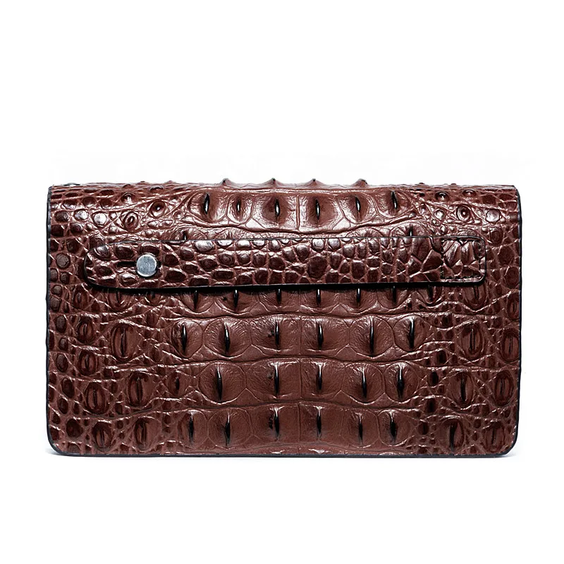 Мужской кошелек из искусственной кожи с узором крокодила Длинный на двойной