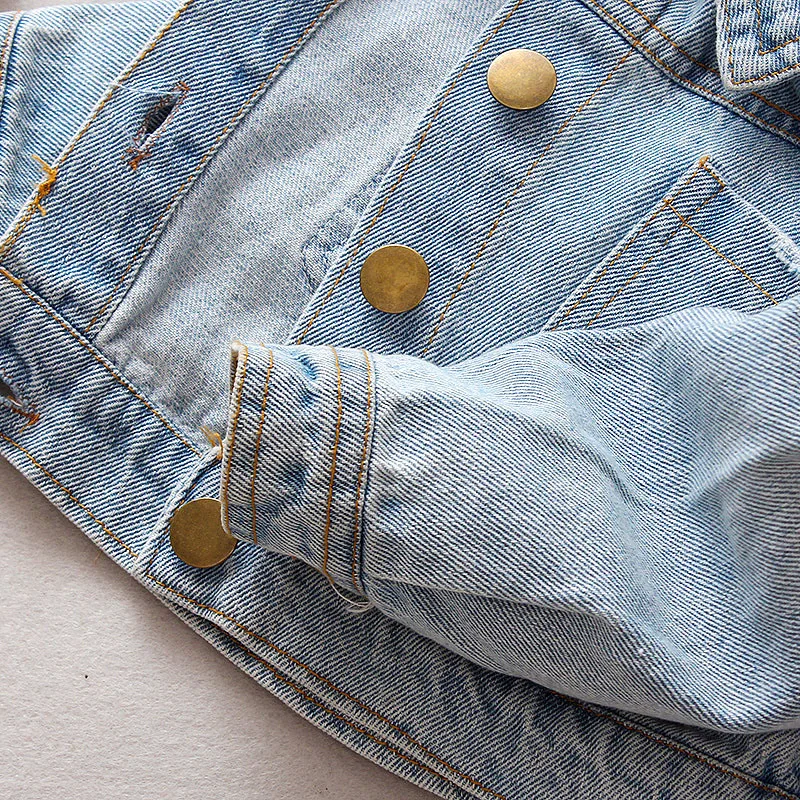 CHUBBYCATTY children clothes girls denim coats fashion boys jeans jacket baby cute dog print light blue outfits 2019 F/W | Детская