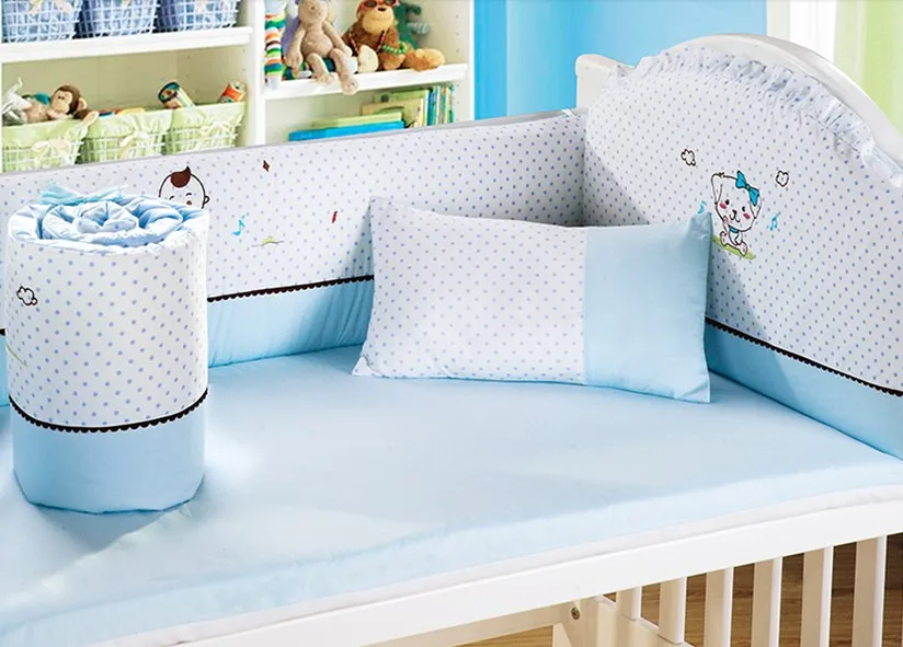 Скидка! Комплект детской кроватки из 6 предметов 100% хлопок постельного белья