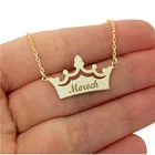 Ожерелье с именем принцессы, персонализированное ювелирное изделие с гравировкой имени, массивное ожерелье с именем короны, свадебный подарок для женщин