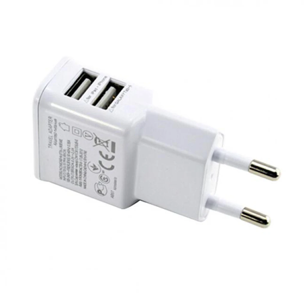 Универсальное зарядное устройство для мобильного телефона с двумя USB разъемами европейского стандарта, 5 В, 2 А, зарядное устройство для путешествий, зарядное устройство для iPhone, Android