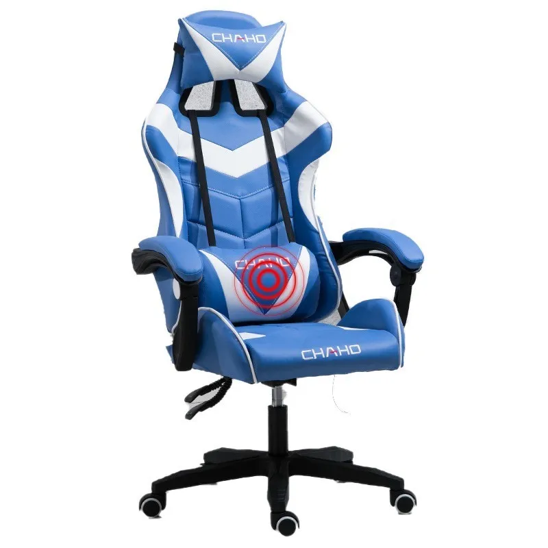 blue Высокое качество Live Gaming Office Silla Gamer Boss Esports кресло массажная подушка Эргономика Синтетическая кожа бытовые стальные ножки - Цвет: blue