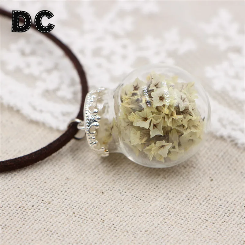 Женский Прозрачный кулон в виде маргаритки из сухого стекла DC 2019 ожерелье чокер с