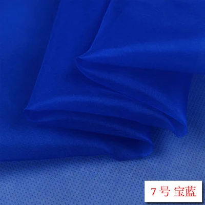 7 royal blue 24 цвета 6 момме 110 см шелк ткань органза шелк H1S1O2 - Цвет: 7 royal blue