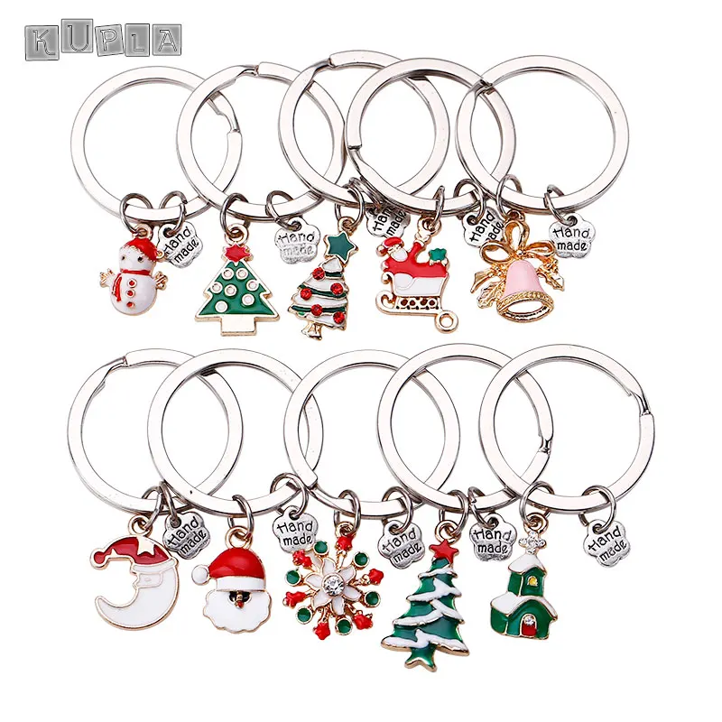 Металлический Эмалированный Рождественский брелок для женщин ручная работа
