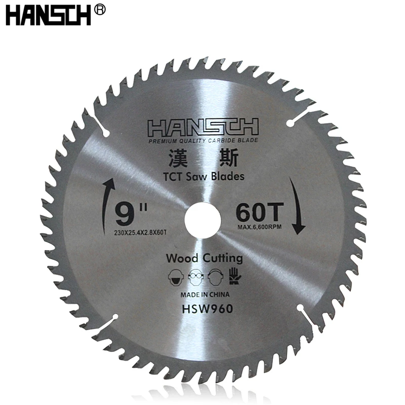 Твердосплавные дисковые пилы HANSCH 7 ''/9''/10 ''дисковые 60 зубцов для работы