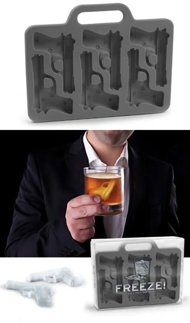 Free shipping 50pcs FEDEX Creative Pistol shape ice mold/Fashion tray/Handgun Silicon mould | Дом и сад
