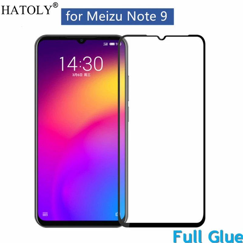 

Закаленное стекло с полным клеем для Meizu Note 9, Защита экрана для Meizu Note 9, Пылезащитная пленка HATOLY 6,2 дюйма