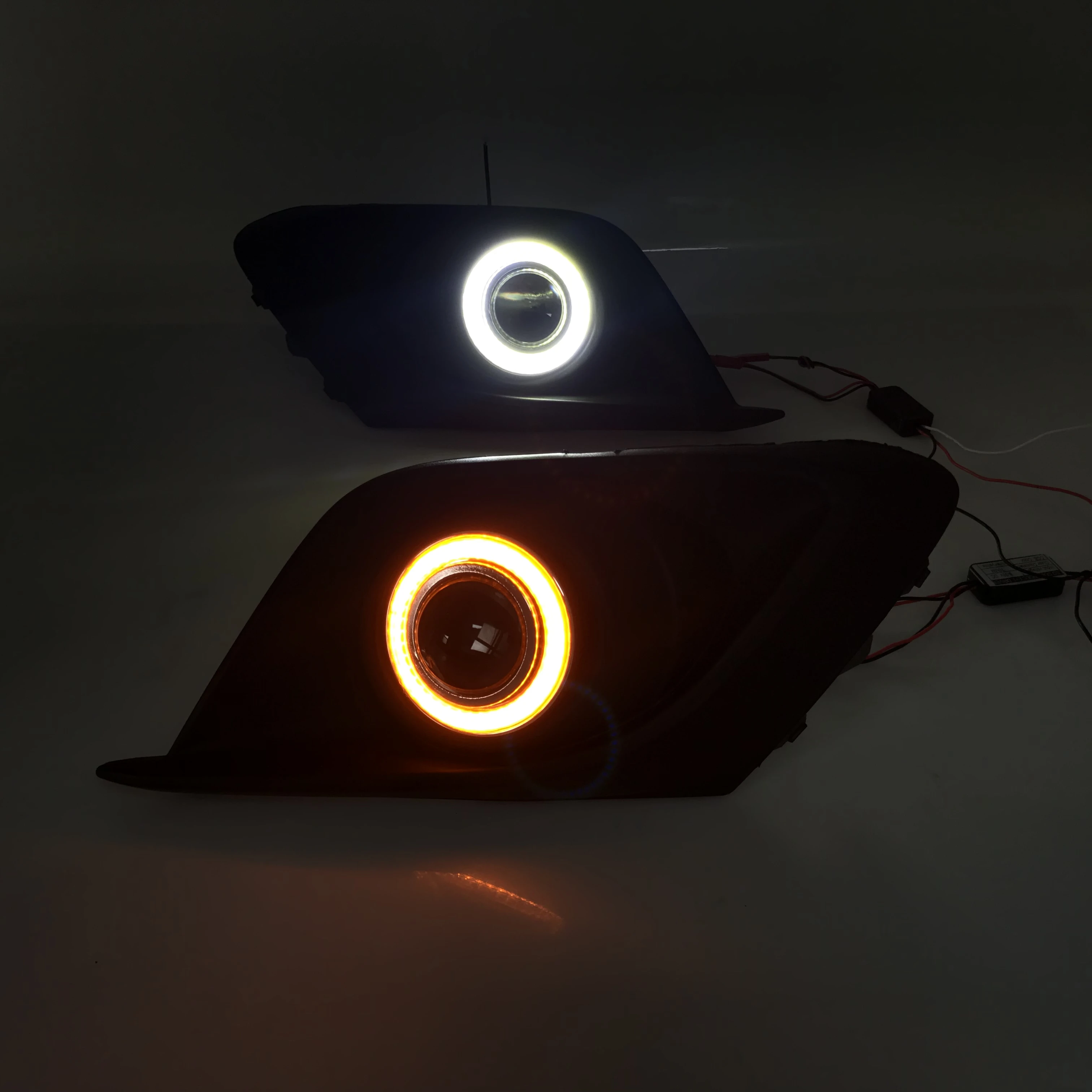 Противотуманная фара RQXR в сборе для mazda 3 axela 2014-16 cob angel eye светодиодные дневные