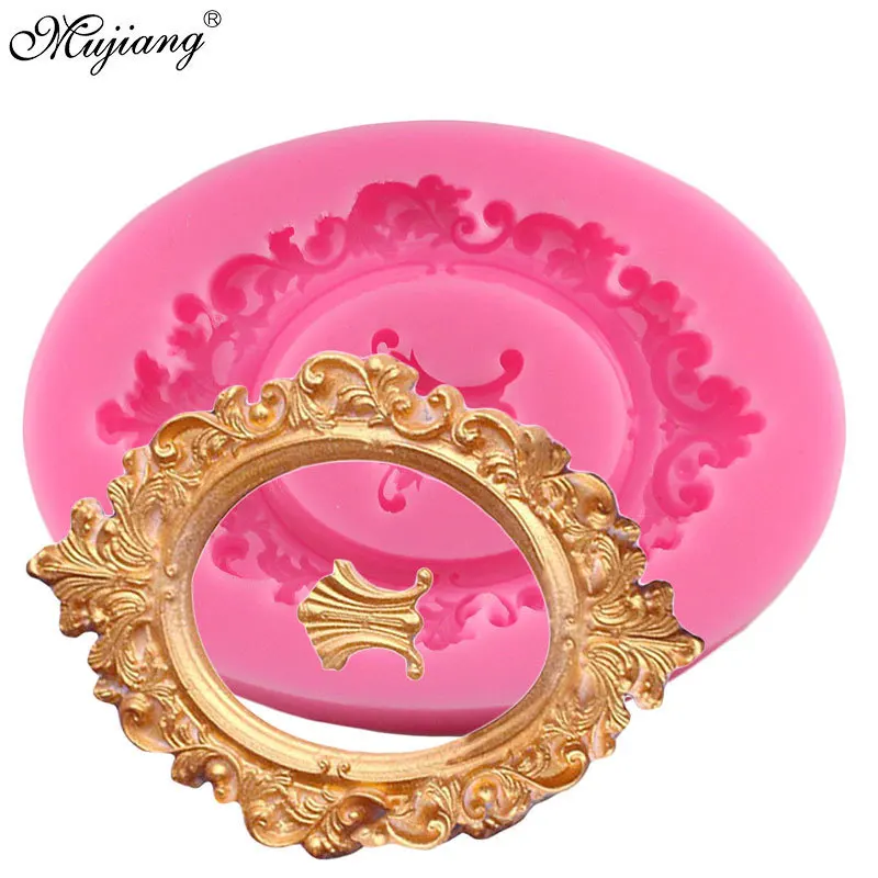 Форма для выпечки из силикона "Рамка для торта с гирляндой из роз" для украшения кексов, выпечки, конфет и шоколадных изделий.