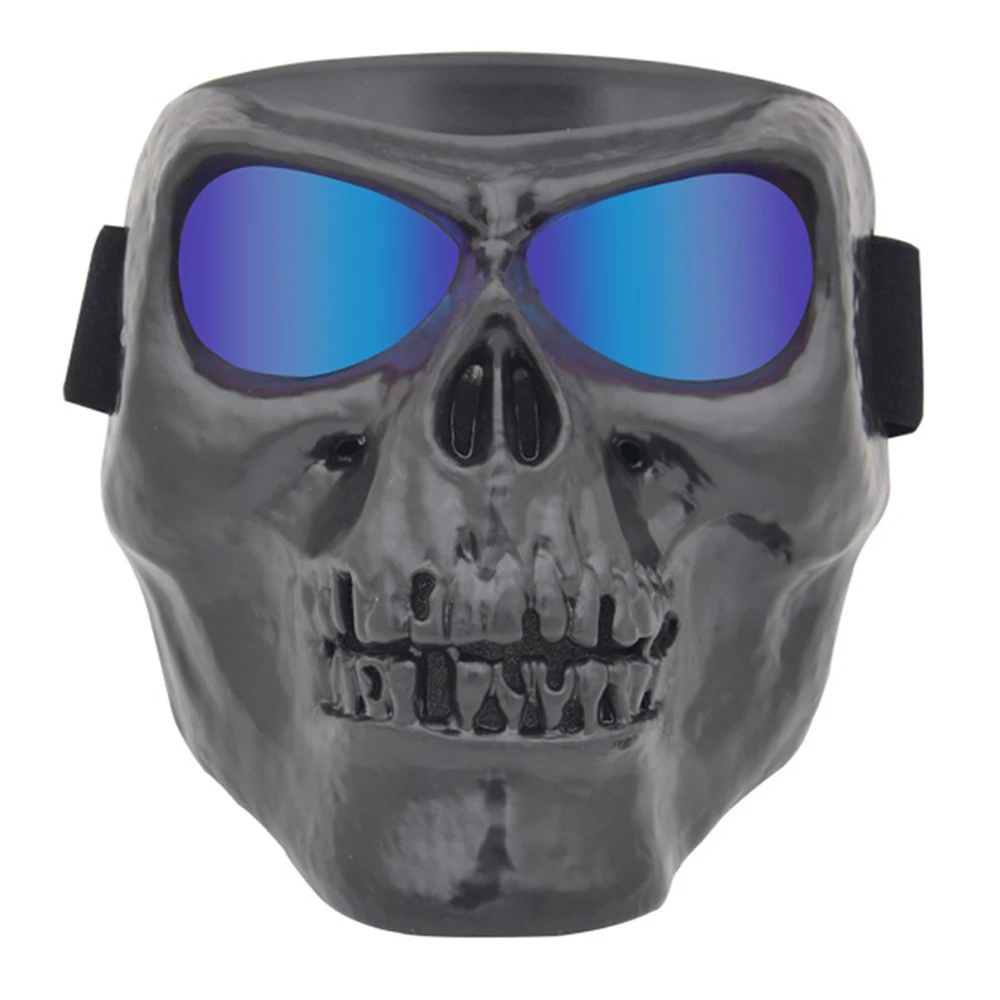 G-01 Black Blue Vintave череп мотоциклетные очки ретро Байк мотокросса очки кафе гонщик стимпанк мотоцикл модульная маска - Цвет: G-01 Black Blue