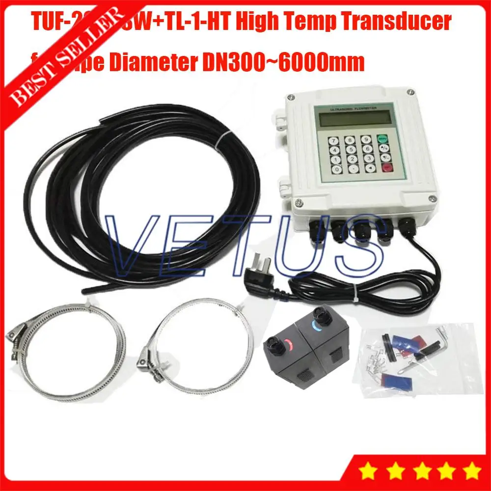 

TUF-2000SW Ultrasonic Wall-mounted Flow Meter with Clamp-on TL-1-HT High Temp Transducer DN300-6000mm Digital Flowmeter