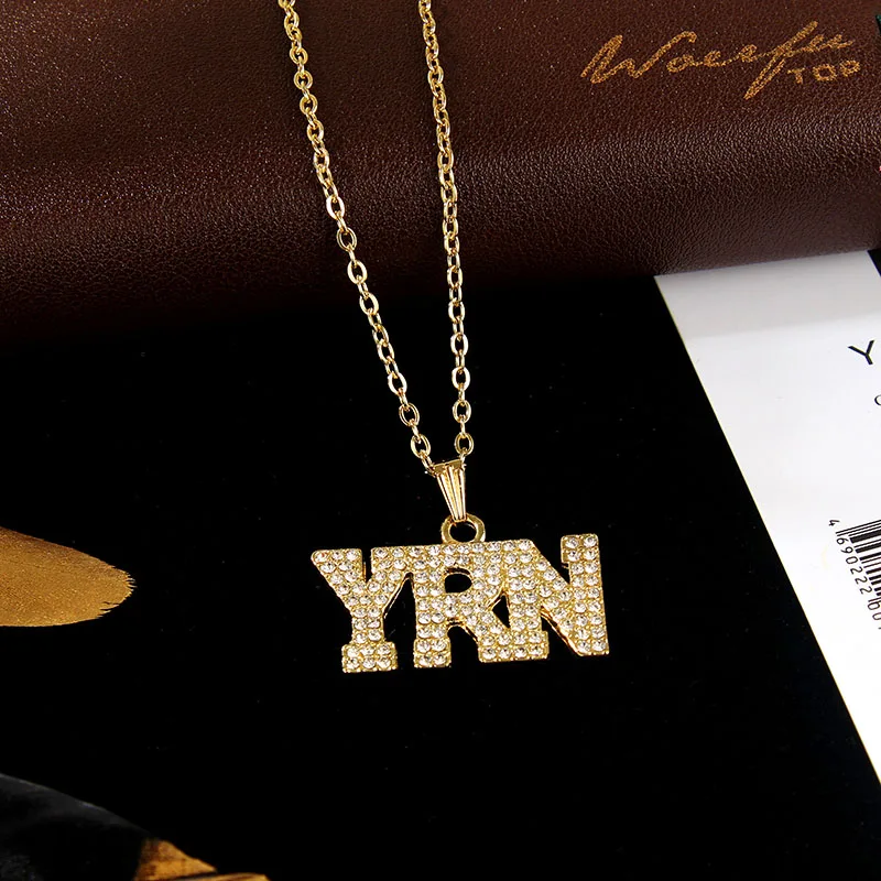 Модное ожерелье с надписью YRN в стиле хип хоп длинная цепочка золотое унисекс