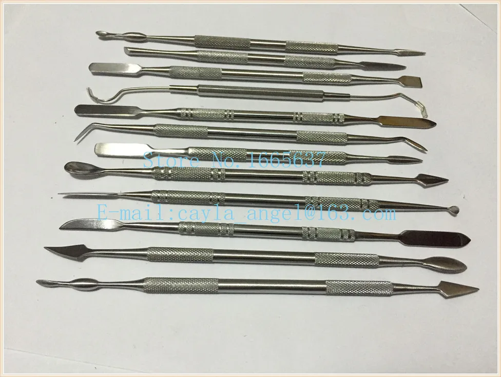 Высококачественный Стальной двусторонний восковой инструмент из 12 предметов