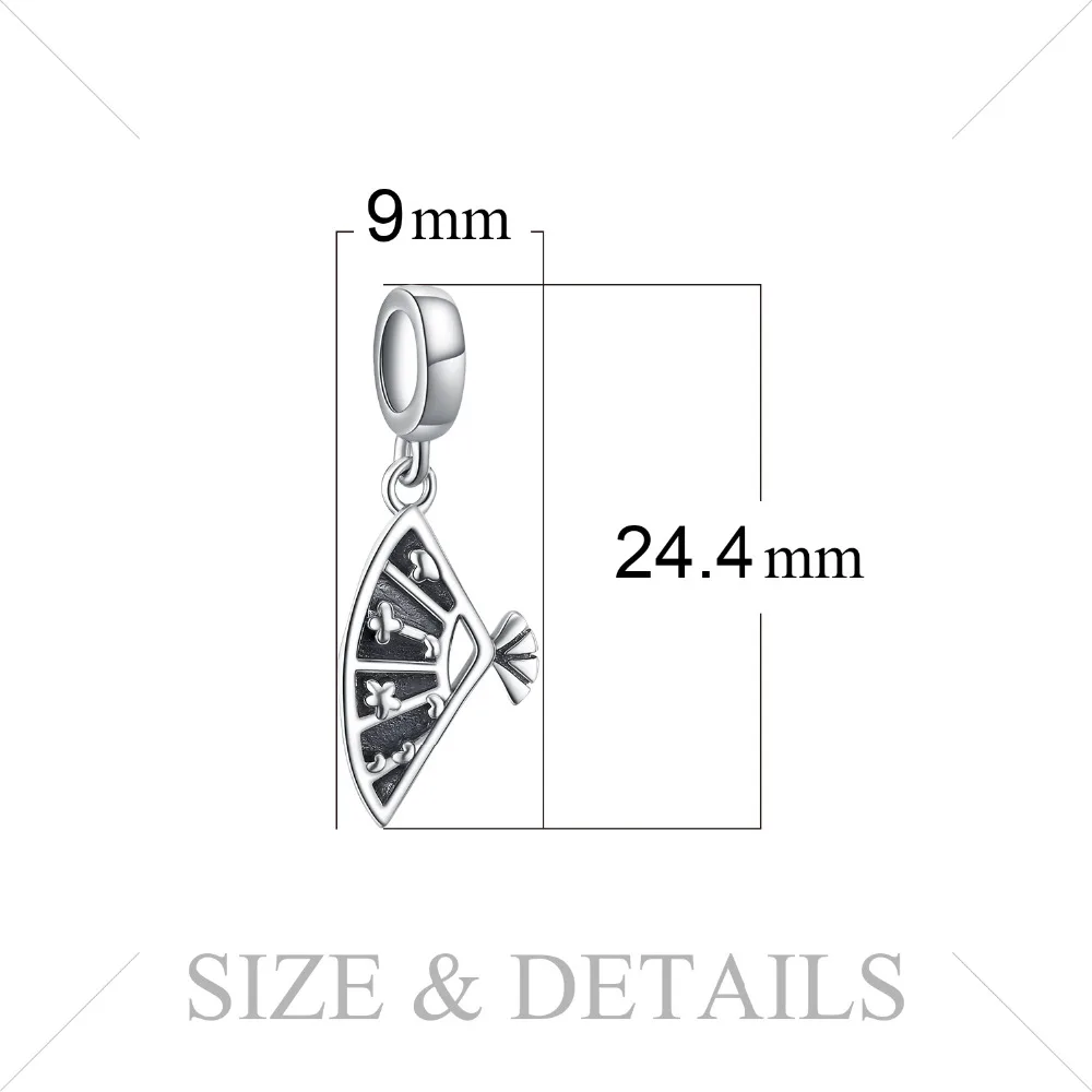 JewelryPalace 925 Sterling Silver Traditional Folding Chinese Fan Charm 2018 New Hot Sale Beautiful Gift For Mother And Daughter | Украшения