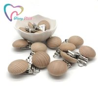 teeny teeth 10 pcs baby accessories natural wood pacifier clippacifier beech metal clips round teether wooden teething clips