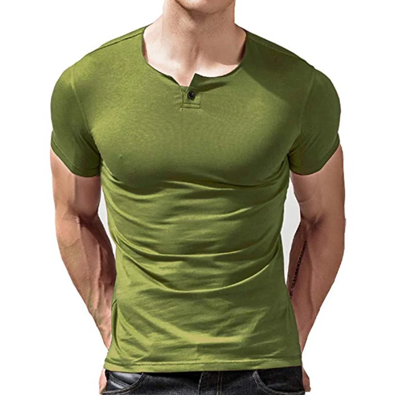 Green MUSCLE ALIVE, мужская приталенная рубашка, рубашка с длинным рукавом для мужчин, облегающие хлопковые повседневные футболки с пуговицами для тренировок, бодибилдинга - Цвет: Green