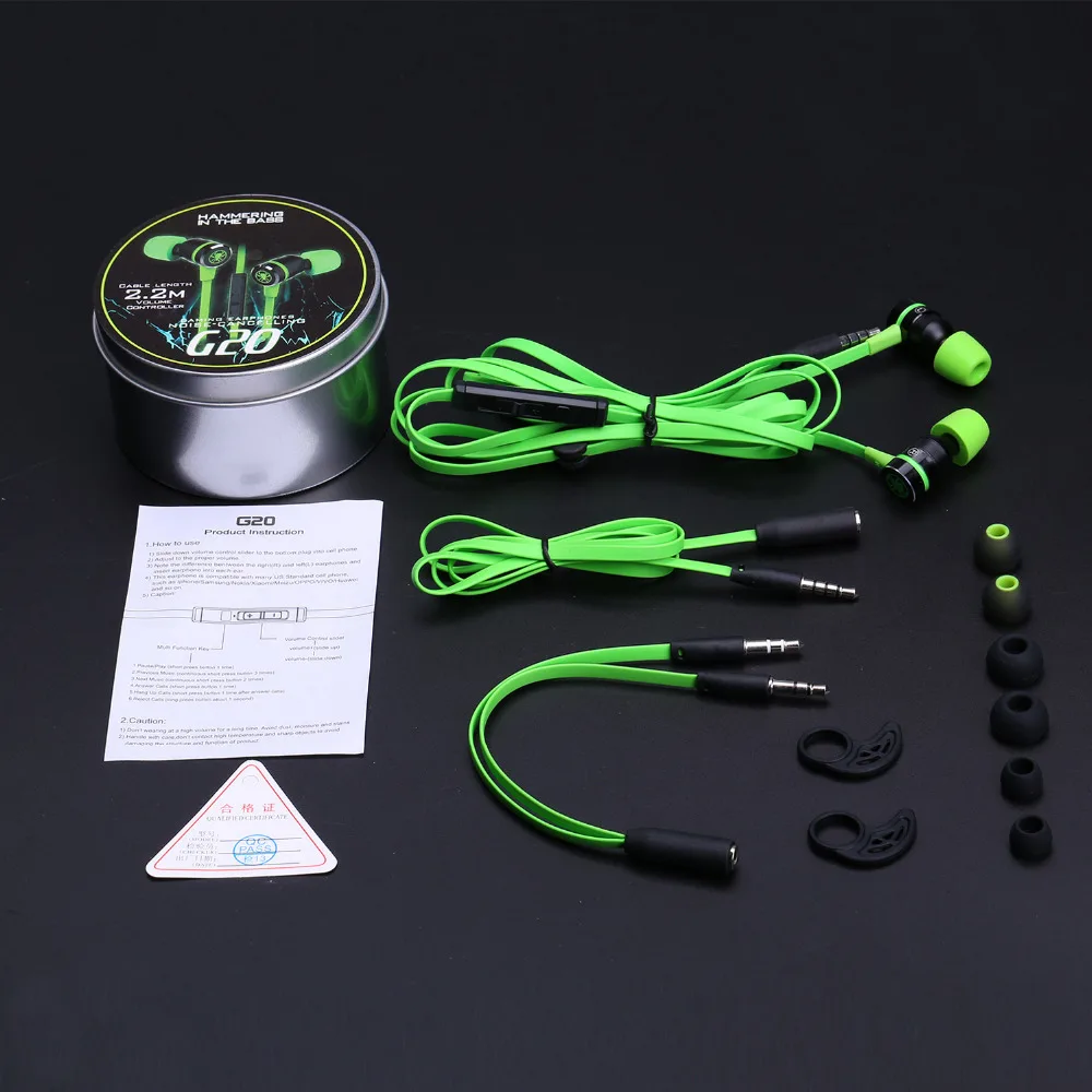 

G20 Sport Earphones Gaming Magnetic Stereo In-Ear Earphone Computer Earbuds With Microphone Headset For Xiaomi Samsung