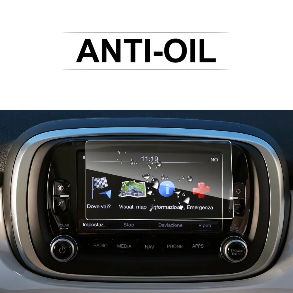 Защитная пленка для экрана RUIYA для Fiat 500X uподключите автомобильный gps-навигатор сенсорный экран, 9H Закаленное стекло протектор экрана