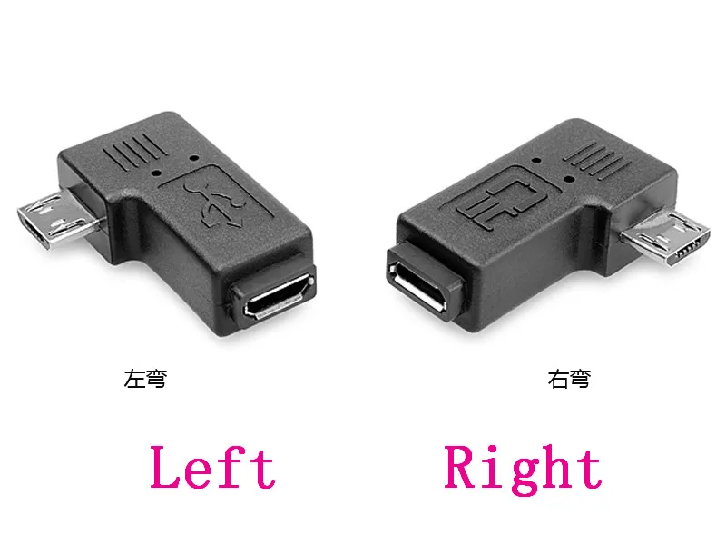 

6mm Long plug Connector 90 Degree Right & Left Angled Micro USB 2.0 5Pin Male to Female M to F Extension connector Adapter 1PCS
