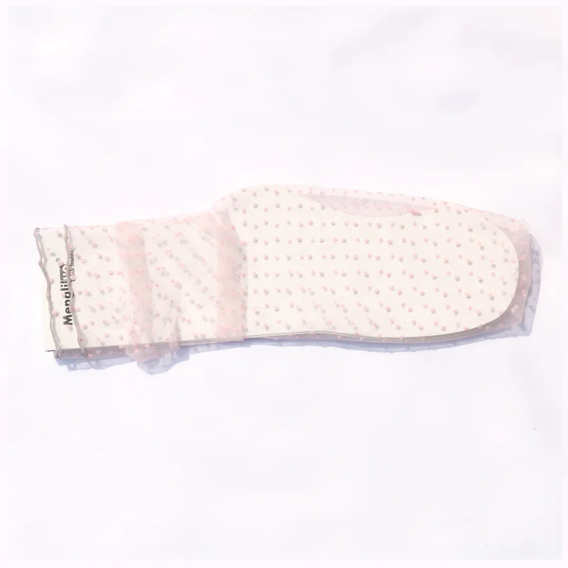 pink dot Прозрачные носки в горошек из тюля Модные дышащие тонкие носки для женщин и девочек длинные мягкие забавные носки женские летние Чулочные изделия WZ0045 - Цвет: pink dot