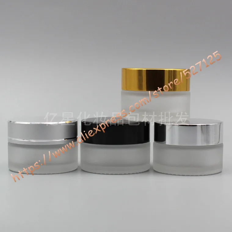 20 г прозрачная/прозрачная матовая стеклянная банка для крема с многоцветной