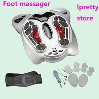 electro foot massager far infrared ems pressure points foot massage machine reflexology feet care body slimming belt 8 ems pads